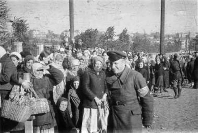 Babi-Yar Kerosinnaja and Lagernaja Streets in Kiev locals under guard